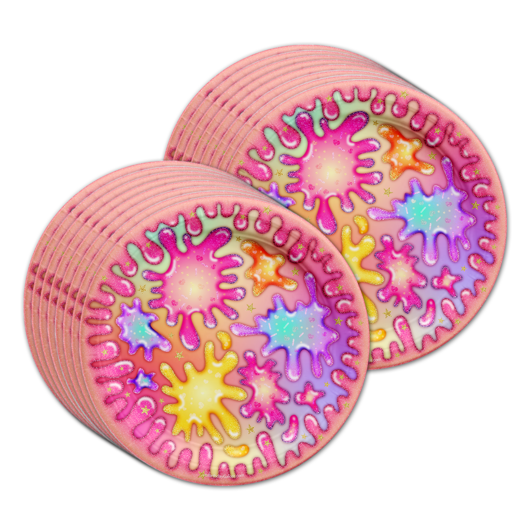 Girl's Glitter Slime Making Birthday Party Supplies Set Plates Napkins Cups Tableware Kit for 16