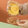 thumbnail image 3 of 1Pcs Acrylic Gold Leaf Tea Thermal Insulation Crafts Coffee, 3 of 6