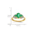 thumbnail image 2 of 9/10 Carat (Ctw) Natural Emerald Ring in 14K Yellow Gold with Diamonds 1/7 Carat (Ctw) for Women, 2 of 5