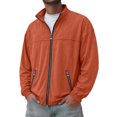 thumbnail image 6 of MXUIKV Men's Jacket Fall Plus Size Lightweight Fleece Zip up Mock Neck Casual Coat Outerwear with Pockets(Large,Orange), 6 of 7