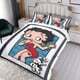 thumbnail image 3 of Betty Boop (2) Conjunto de sábanas temático, trío de piezas, cómodo y amigable con la piel, diseño único, regalo de decoración para el hogar para familiares, amigos y fans,135X200cm, 3 of 6