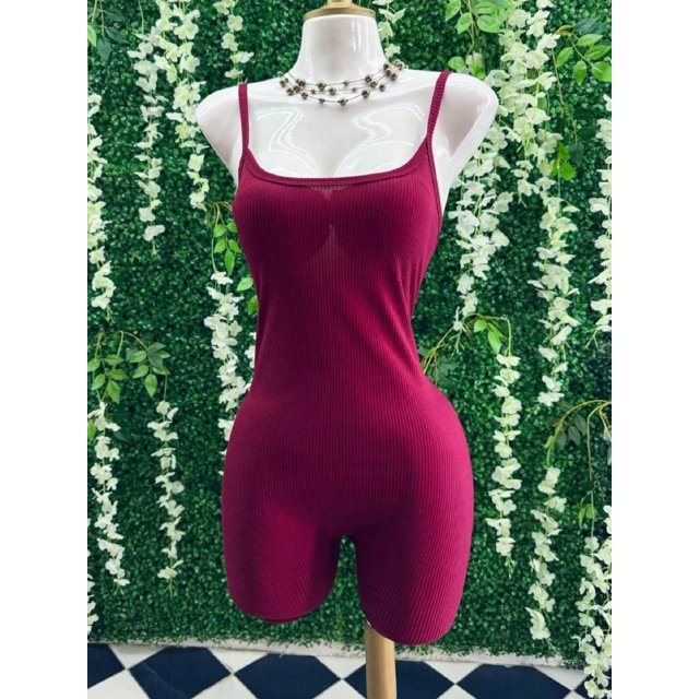 Bodysuit Body De Tirantes Para Mujer Casual Ajustado Color Vino Talla Unitalla Marca Emil SaEs