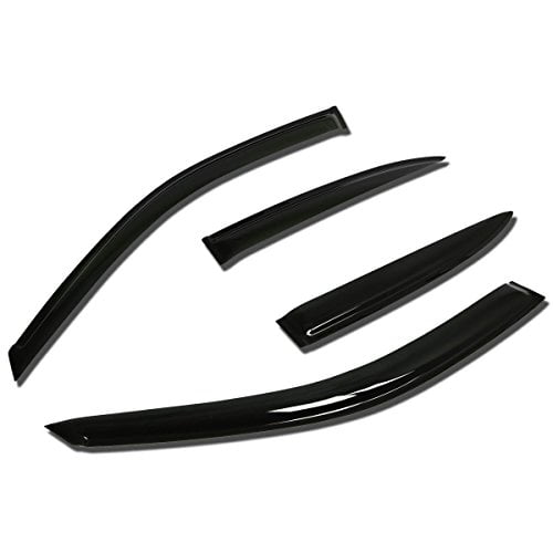 DNA MOTORING WVS-053 Window Vent Visor Deflector Rain Guard, Dark Smoke