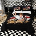 thumbnail image 3 of Meiyoeat Patriotic Dirt Bike King Size Comforter Sets 3Pcs,USA Flag Print Comforters King Size,Red Black,1 Comforter and 2 Pillowcases, 3 of 6