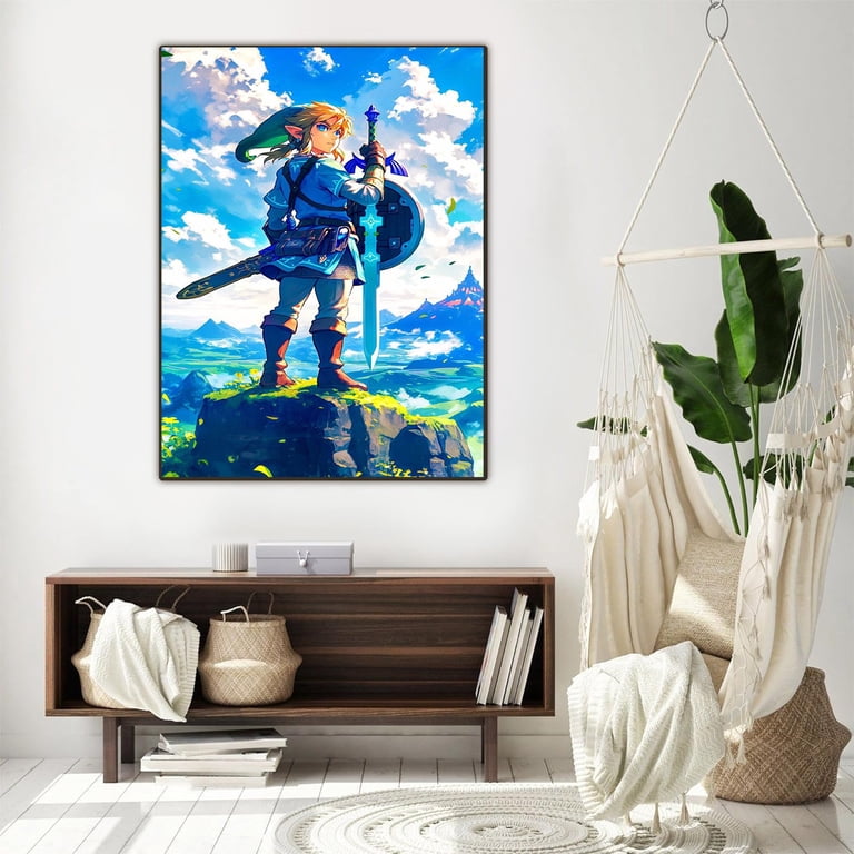 Link And zelda Diamond Painting Kits,5D Diamond Art Anime Full