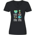 thumbnail image 3 of Inktastic Earth Day Plant a Tree Save the Bees Save the Seas Love Your Mother Earth Women's V-Neck T-Shirt, 3 of 5