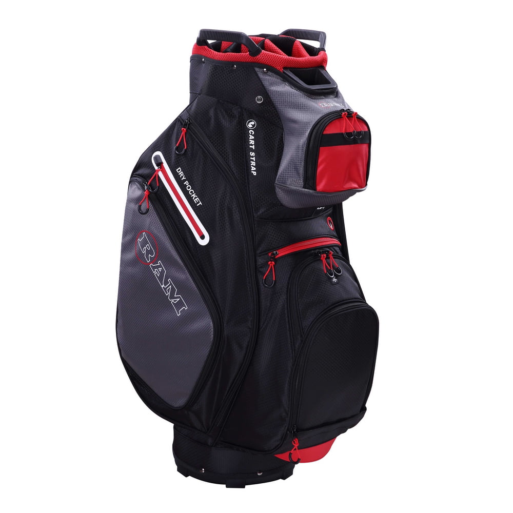 Ram Golf FX Deluxe Golf Cart Bag with 14 Way Full Length Dividers Black/Grey/Red | Walmart Canada