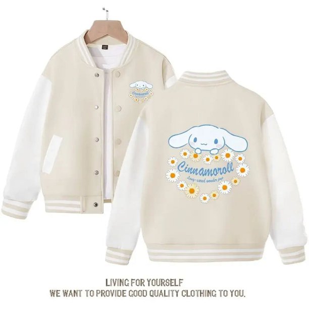 Sanrio-abrigo Kawaii para niña, ropa de abrigo con dibujos animados para mujer, novedad en prendas de vestir exteriores, Cinnamoroll, primavera y otoño