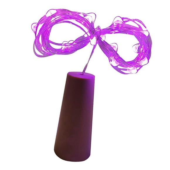 Botella de vino Corcho Luz LED Cobre Hada Cadena Luz 20LED - Violeta - 2m 20LED - Púrpura - 2m shamjiam Botellas de vino Luces de corcho