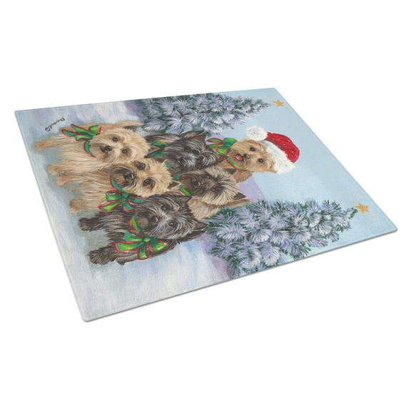 Cairn Terrier Christmas Family Tree Glass Cutting Board Large PPP3051LCB