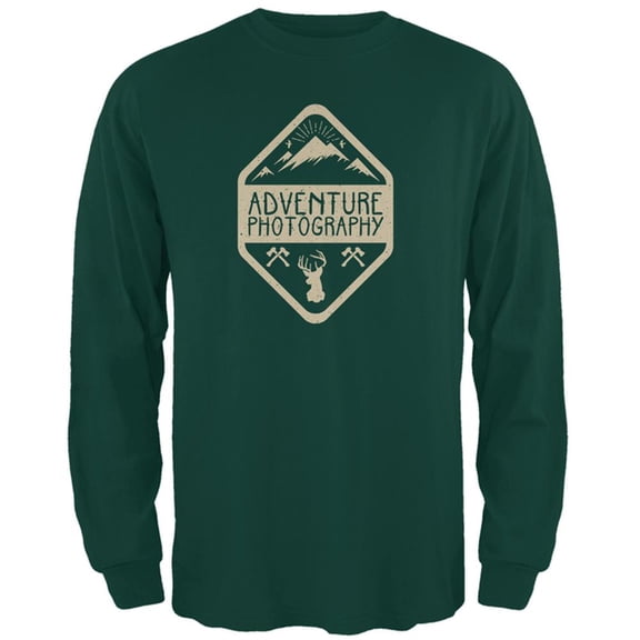 Adventure Photography Mens Long Sleeve T Shirt Forest Green 2XL