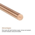 thumbnail image 3 of Uxcell 6mm Dia. 150mm Length Solid Copper Round Rod Lathe Bar Stock for DIY Craft, 3 of 4
