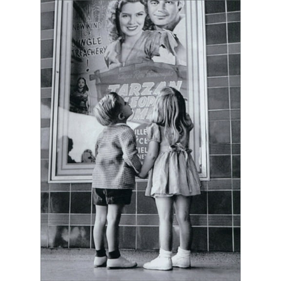 Avanti Press Kids Holding Hands While Looking at Tarzan Movie America Collection Wedding Anniversary Congratulations Card