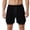 Black, variant on Men's 2 in 1 Compression Lined Athletic Shorts, Split Hem Drawstring Quick Dry Workout Shorts for Running Beach Wear