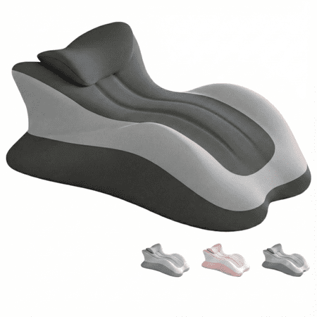Bed Wedge Pillow for Reading, Relaxing & Prone Phone Use, Memory Foam Backrest Pillow Supportive for Sitting Up in Bed, Leg Elevation, Back Pain Relief, Washable Removable Cover, Black/Gray