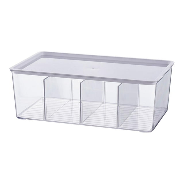 simhoa Desktop Organizer Clear Refrigerator Storage Box for Cotton Swab Rod Bedroom