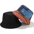 thumbnail image 4 of CoCopeaunts Women Bucket Hats Spring Summer Sunscreen National Style Fisherman Hat Mens Double-Faced Wear Bucket Cap Folding, 4 of 8