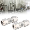 thumbnail image 4 of Compression Fittings, 2Pcs 316 Stainless Steel Compression Fitting Straight DoubleFerrule Tube Adapter for Pipe, 4 of 7