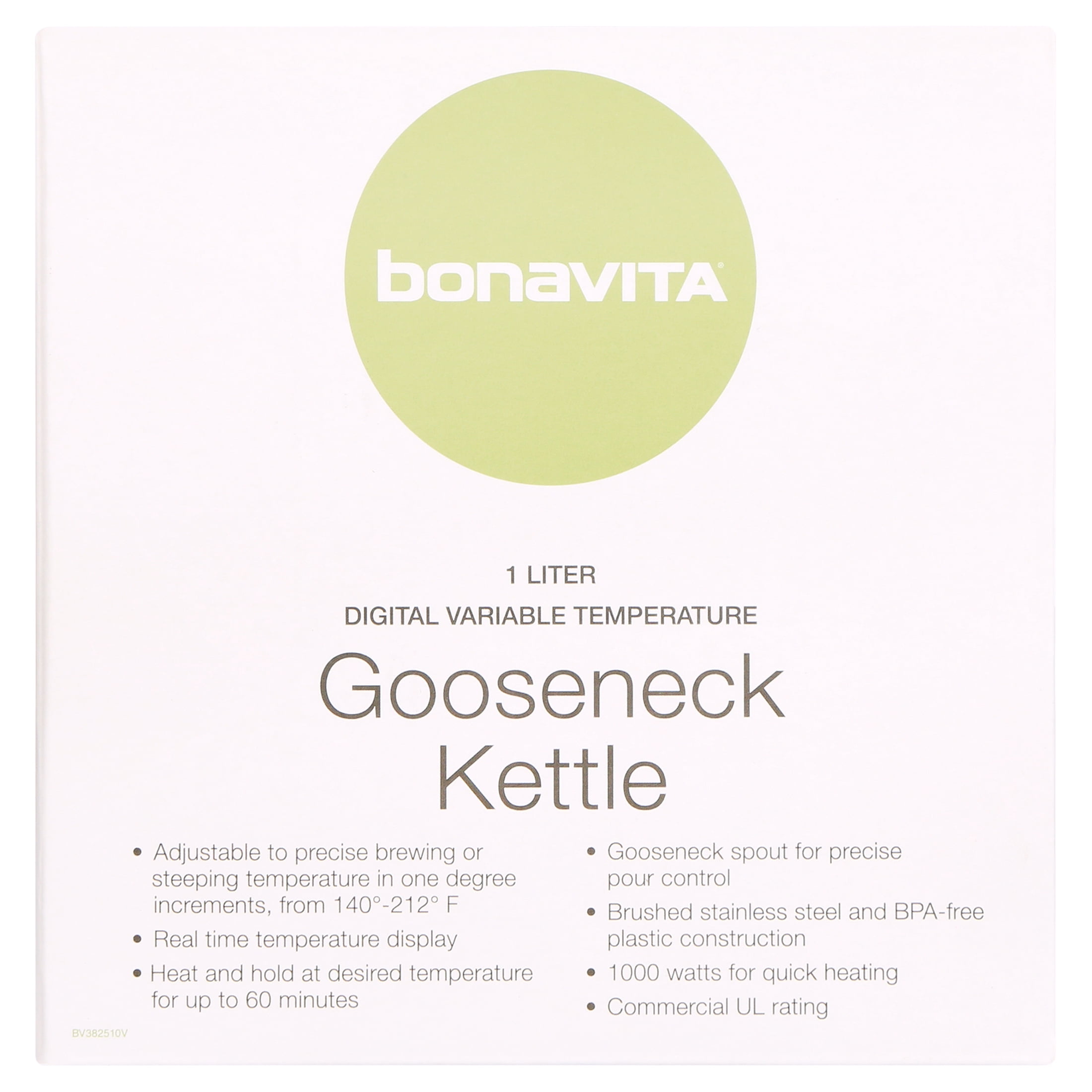 Bonavita 1L Digital Variable Temperature Gooseneck Electric Kettle for  Coffee Brew and Tea Precise Pour Control, 6 Preset Temps, Café or Home Use,  1000 Watt, Stainless Steel: Home & Kitchen 