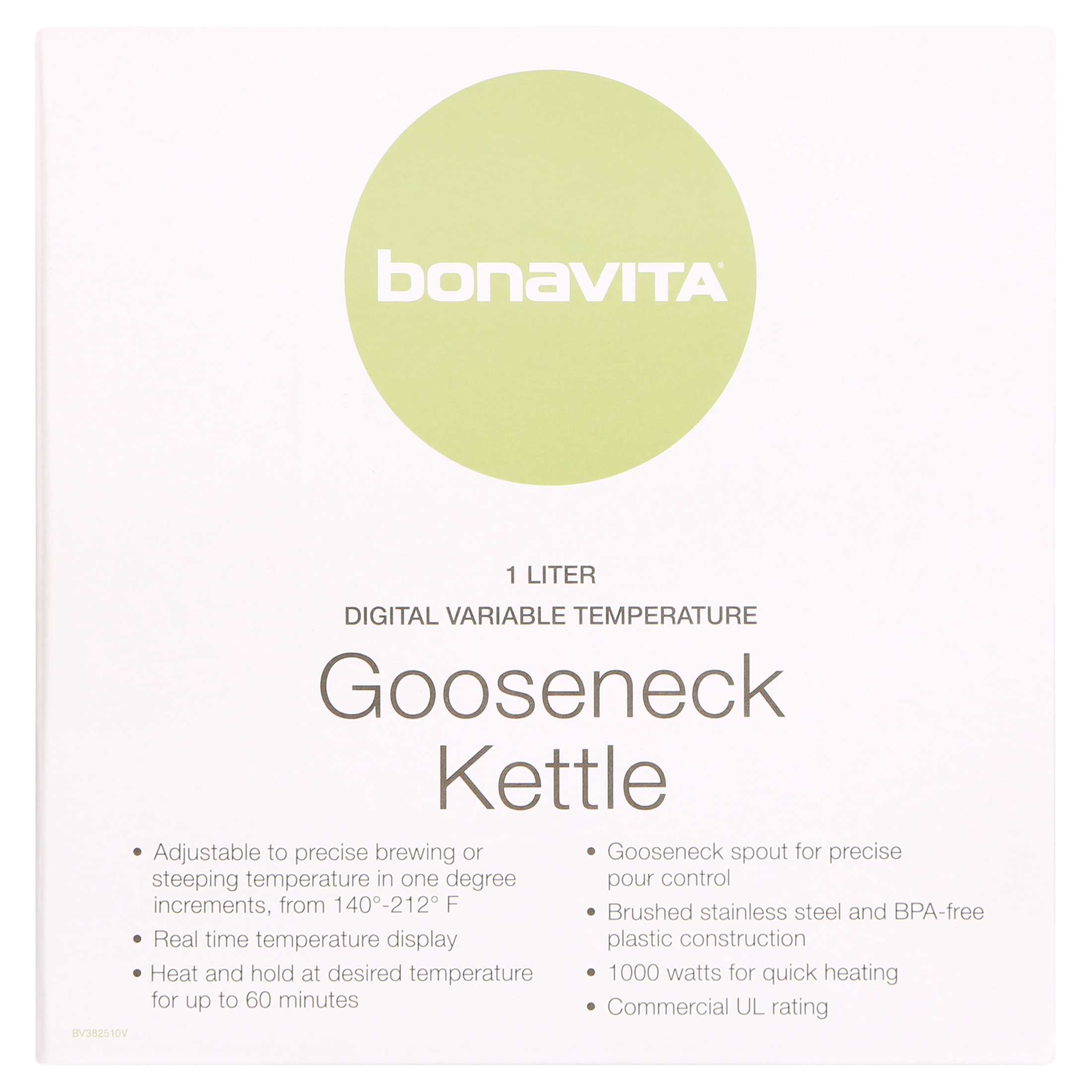 Bonavita 1.0L Variable Temperature Gooseneck Electric Kettle, Silver - image 4 of 10
