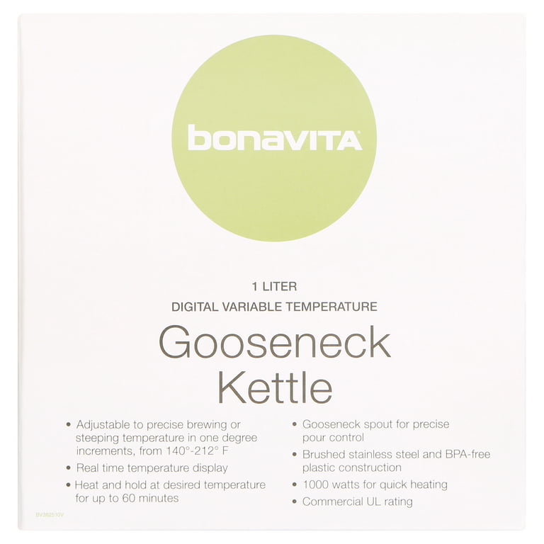 Bonavita Variable Temperature 1.7-liter Digital Gooseneck Kettle – Whole  Latte Love
