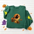 thumbnail image 4 of Smupbvky Womens Halloween Print Sweatshirts Fall Witch Graphics Tops Long Sleeve Crew Neck Pullover Holiday Casual (XL, Green), 4 of 5