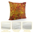 thumbnail image 4 of ARISTURING  Burnt Orange Pillow Cushion Cover, Vintage Mosaic Background Quadratic Little Geometric Squares Faded Print, Decorative Square Accent Pillow Case, 4 of 5