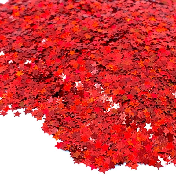 Red Star Shape Glitter Confetti (1oz = 28g)