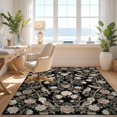thumbnail image 3 of Design&I 6'x9' Washable Area Rug Asian Chinoiserie Vintage Border Peony Vine Plum Lotus Scroll Bird Flowing for Living Room, Family Indoor, Oversized Skid-Resistant, 3 of 7