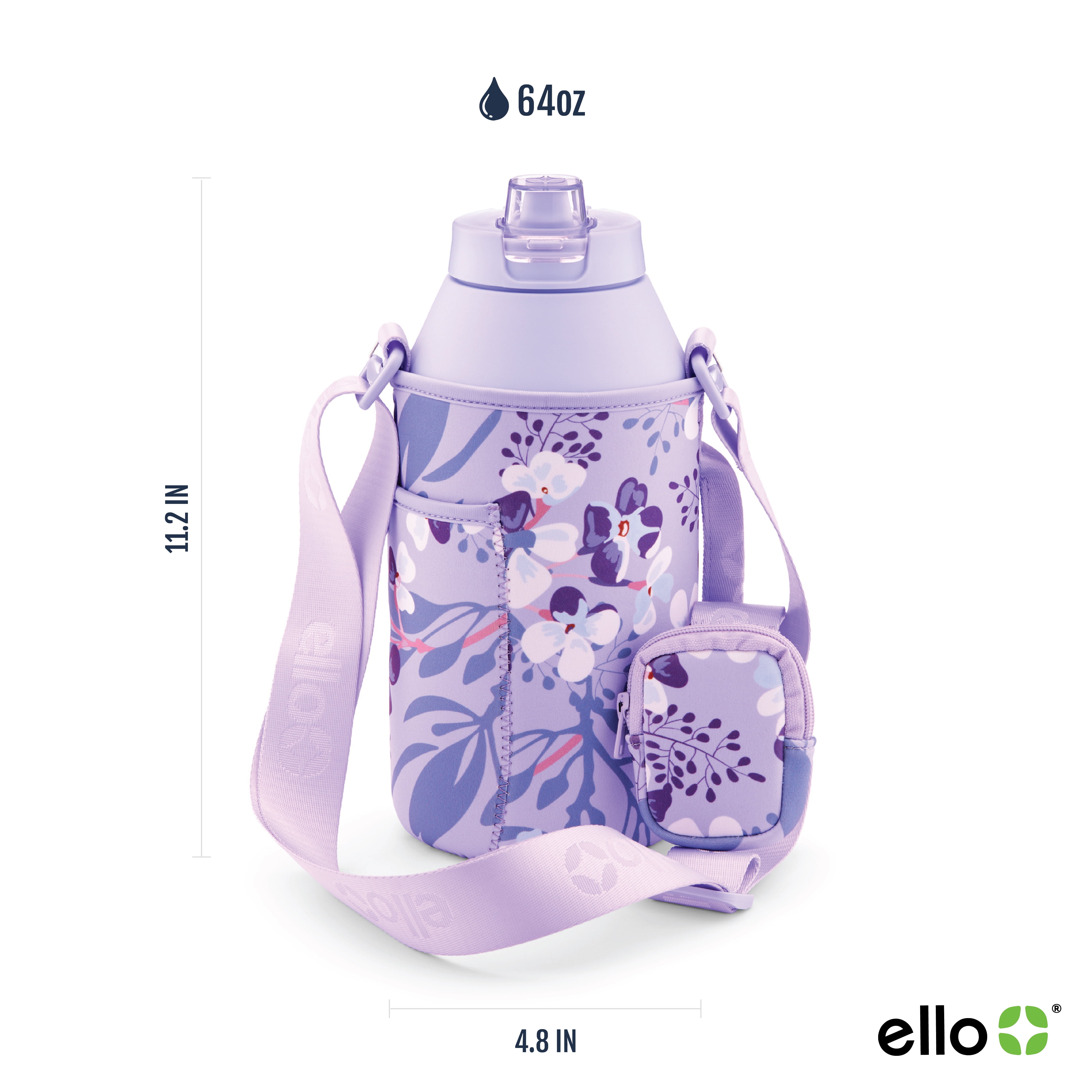 Ello Ultra Clean 64oz Stainless Steel Jug with Carrying Case, Lavender