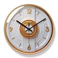 thumbnail image 1 of Reloj de pared moderno minimalista de 30 cm, diseño redondo, blanco y dorado, 1 of 1