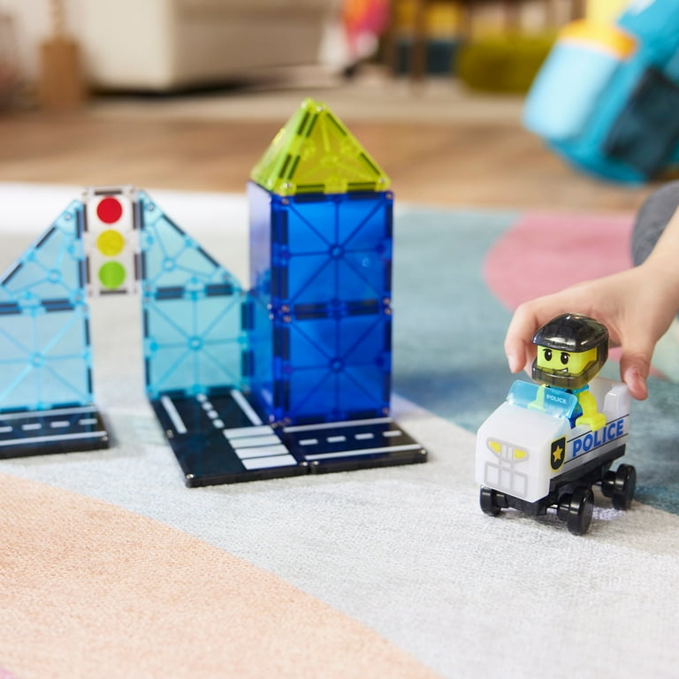 MAGNA-TILES® Police Patrol 20-Piece Magnetic Construction Set, The