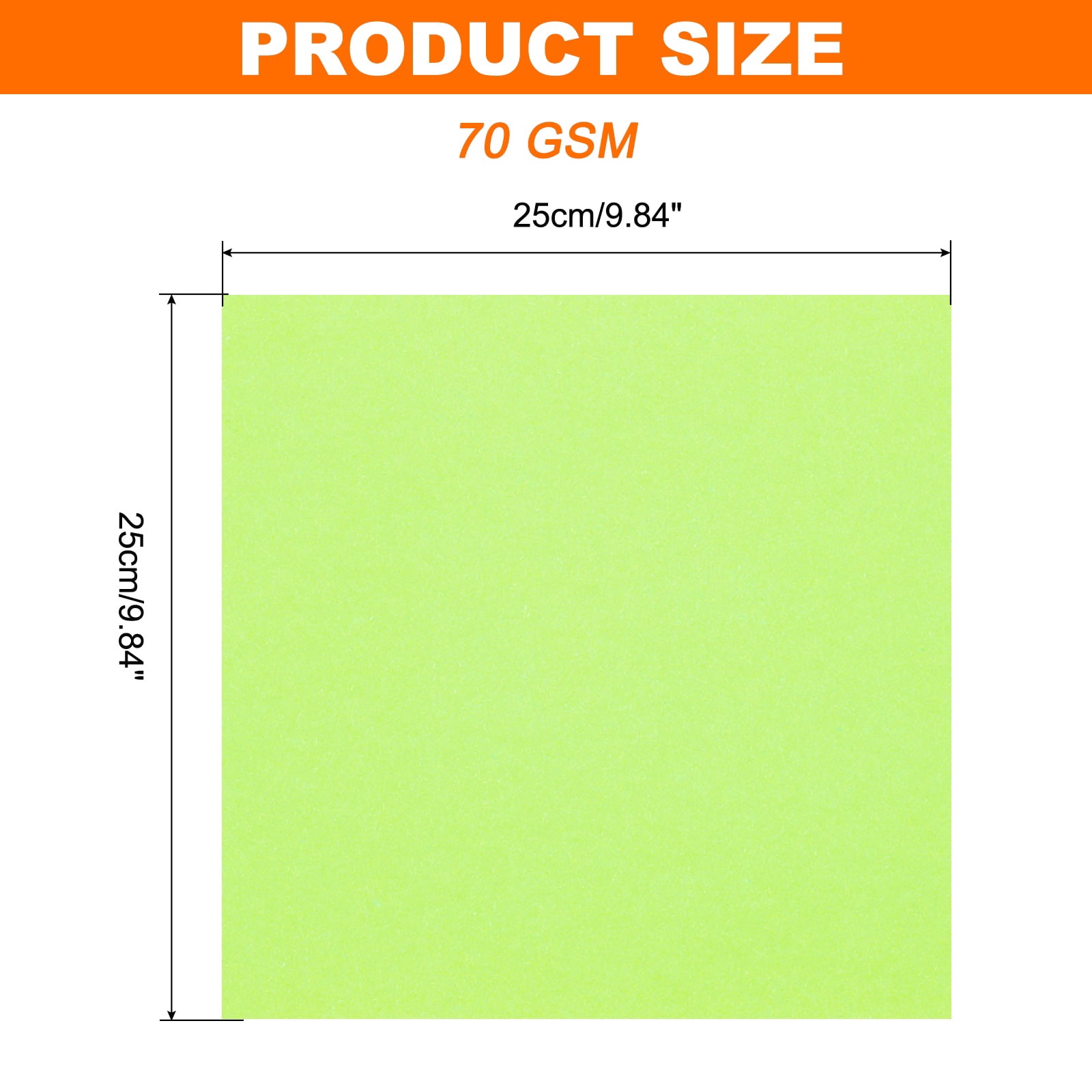 Uxcell 75 Sheets Origami Paper Double Sided 10x10 Inch(25x25cm) 70GSM Origami Paper Square Sheet Easy Fold for Beginners DIY Arts Crafts Projects, Fluorescent Green