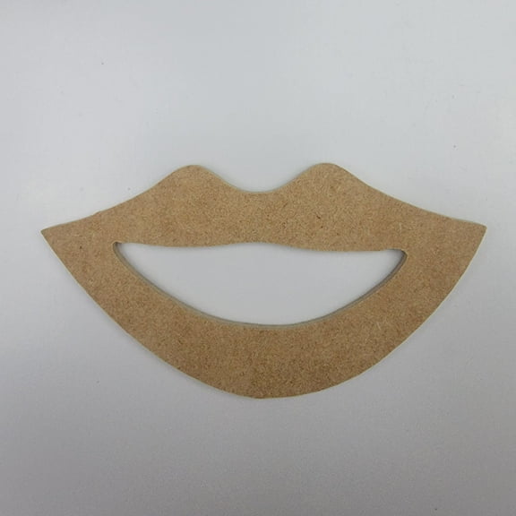 3" Lips, Unfinished MDF Art Shape by Wooden Craft Cutouts, 1-8 Thickness