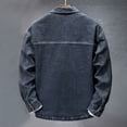 thumbnail image 7 of LNWUY Men's Denim Jacket Big Pocket Spring Fall Fashion Outdoor Casual Coat Solid Loose Comfy Trucker Jackets with Pocket Blue M, 7 of 7