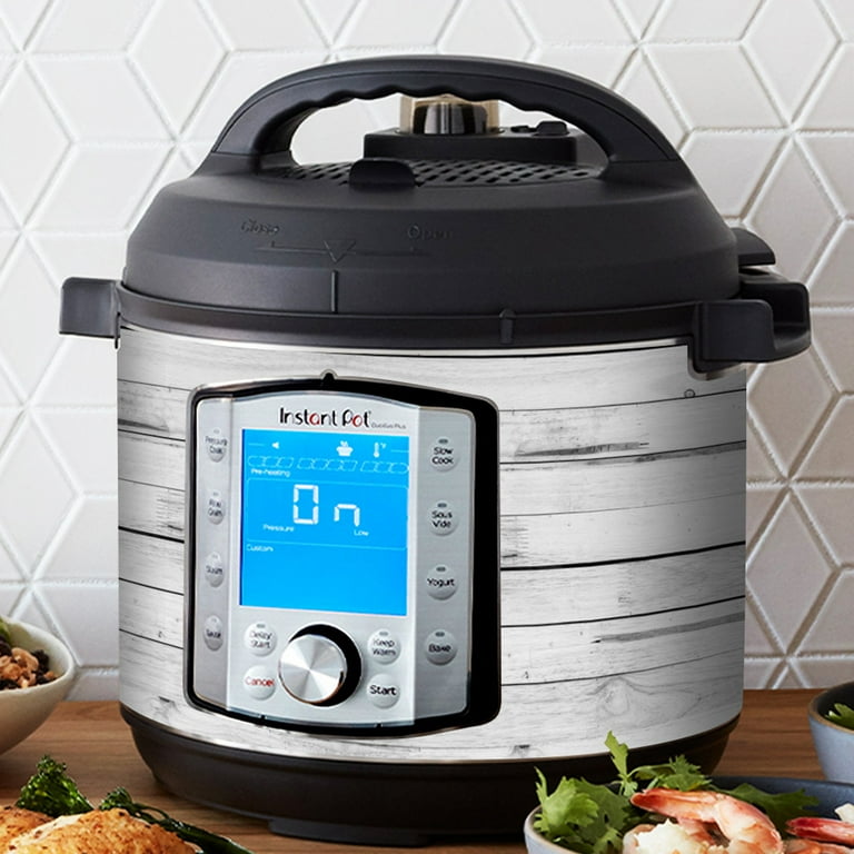 Wrap for Instant Pot Accessories 6 quart for Duo Evo Plus Cover Sticker Wraps fit InstaPot Duo Evo Plus 6 Quart ONLY White Washed Wood Planks