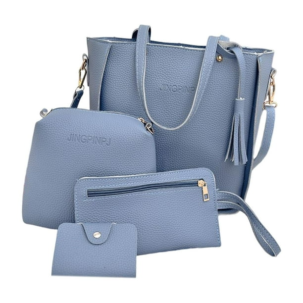 Conjunto de PU para mujer, de mo de mano, cierre de cremallera