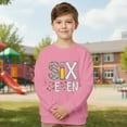 thumbnail image 4 of MAIHAN-Six Seven Print Kids Pullover 67 Sweatshirt Six Seven Long Sleeve Shirts- Unisex Graphic Crewneck Sweatshirt with 6 7 Design, Soft Top for Boys & Girls(Pink,7-8Years), 4 of 6