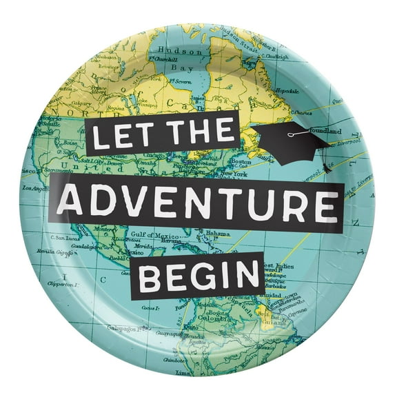 Graduation 'The World Awaits' Small Paper Plates (18ct)