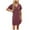 #563-Wine, variant on Censtreet Nightgowns for Women Short Sleeve Night Gown Soft Sleep Shirts Women's Sleepwear V Neck Sleep Dress