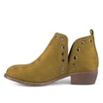 thumbnail image 2 of YDN Women Fashion Studs Stacked Chunky Low Heel Ankle Booties Stylish Cut Out Round Toe Slip On Short Boots Comfort Casual Daily Winter Shoes Size 15 Olive, 2 of 4
