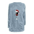 thumbnail image 4 of Lenpel Women's Fuzzy Sweatshirts Oversized Long Sleeve Christmas Graphic Fleece Pullover Sweaters Winter Warm Outwear, 4 of 4