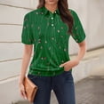 thumbnail image 2 of NAMTYQX Womens Summer Tops Slacking Lapel Soft Short Sleeve Womens Polo Shirts Casual Green Size S, 2 of 5