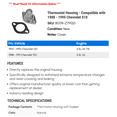 thumbnail image 2 of Thermostat Housing - Compatible with 1988 - 1995 Chevy S10 1989 1990 1991 1992 1993 1994, 2 of 2