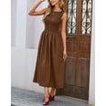 thumbnail image 3 of Vestido midi YEXPINE a rayas sin mangas en A con bolsillos, 3 of 7