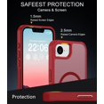 thumbnail image 3 of for iPhone 16E Case, Compatible with MagSafe, Translucent Matte Shockproof Anti-Slip Anti-Fingerprint Pocket-Friendly Phone Case Cover - Red, 3 of 7