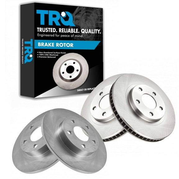 TRQ Front and Rear Brake Rotors Set Fits Select 2003-2005 Buick Park Avenue 2000-2005 Cadillac DeVille 1999-2002 Seville