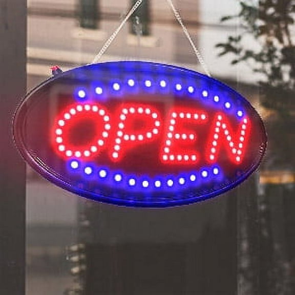 LED Neon Open Sign, Ultra Bright Animated Motion Business Advertisement Board, 18.89in x 8.27in