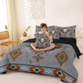 thumbnail image 4 of jejeloiu Gray Aztec 7-Piece Twin Bedding Sets Kids,Tribal Geometric Print Bedding Comforter SetFor Men,Reversible, 4 of 7