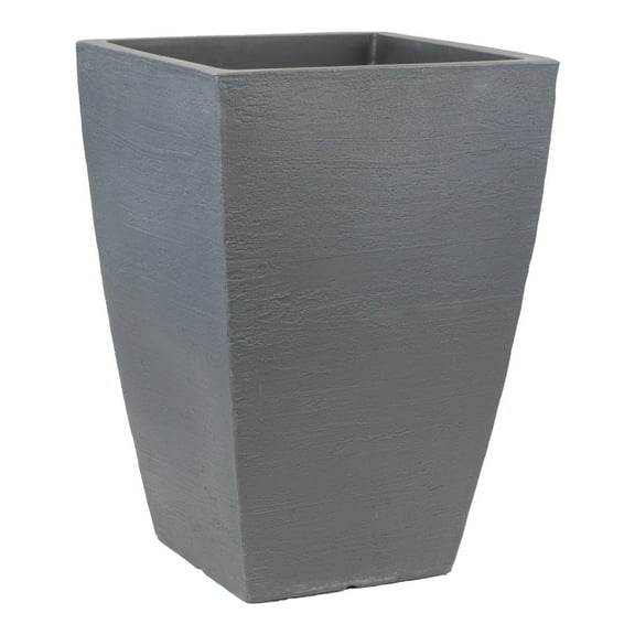 Tusco TUSMSQT23SL 23 in. Modern Tall Square Planter, Slate